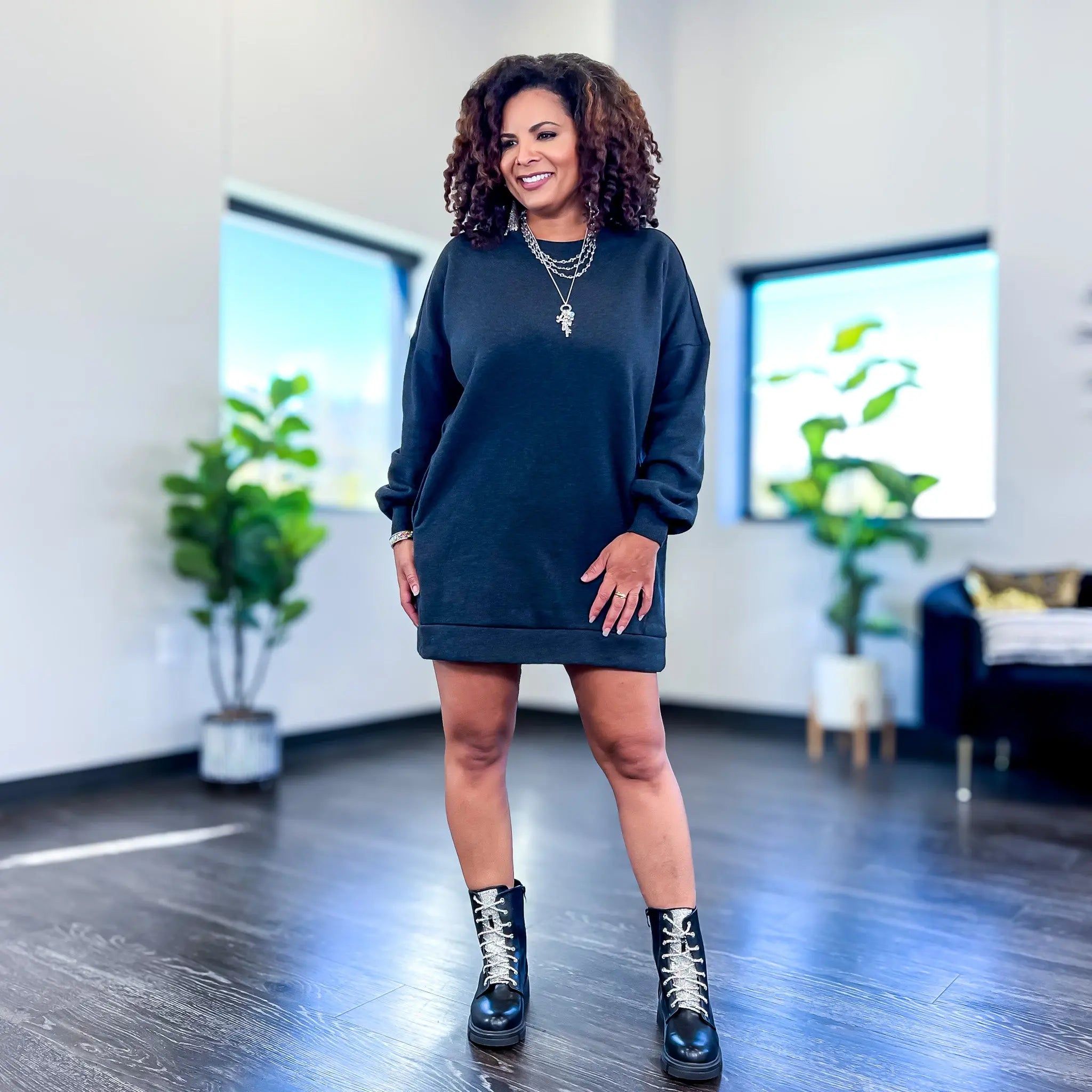 Charcoal Oversized Long Sweatshirt sold by ZZs product image thumbnail 2