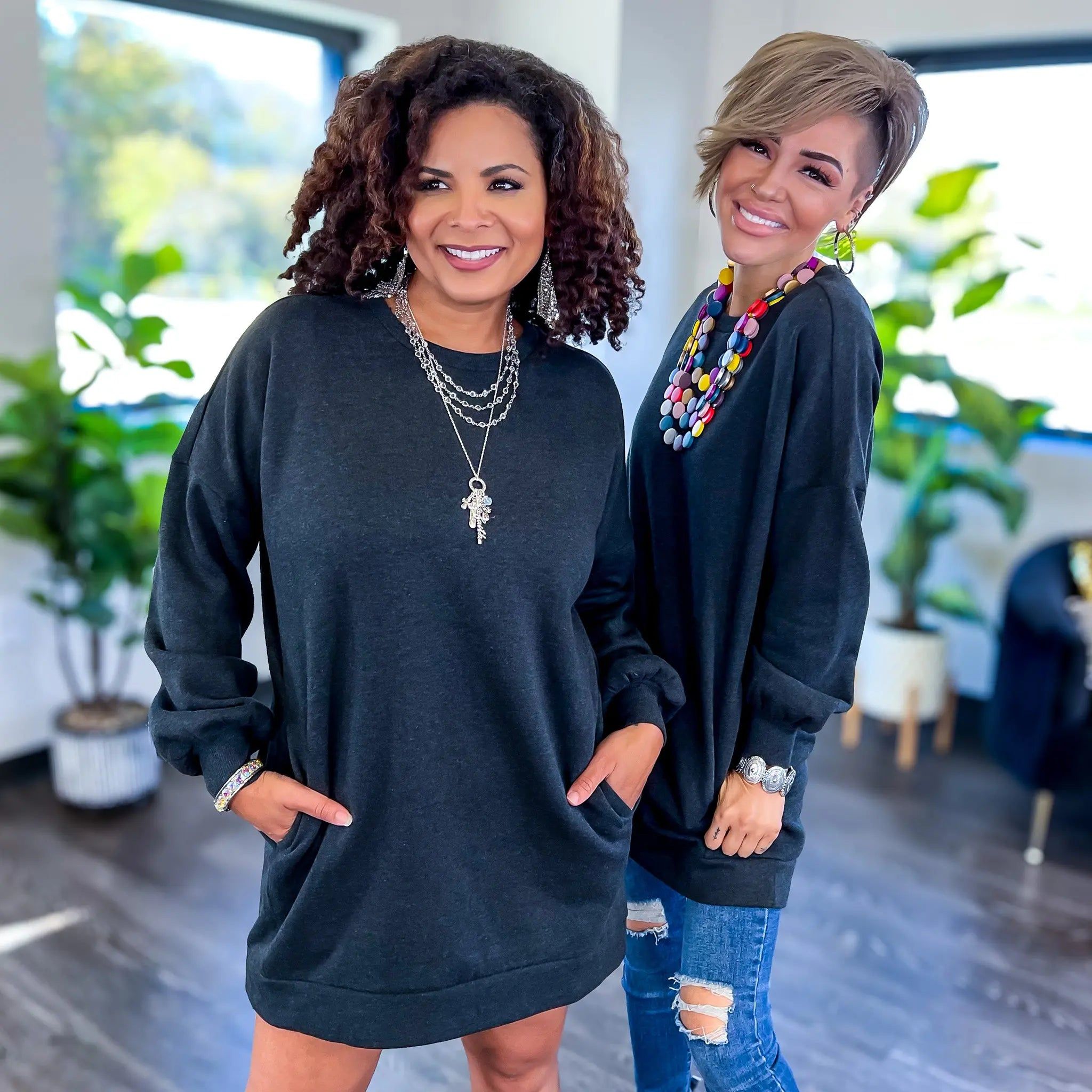 Charcoal Oversized Long Sweatshirt sold by ZZs product image thumbnail 4