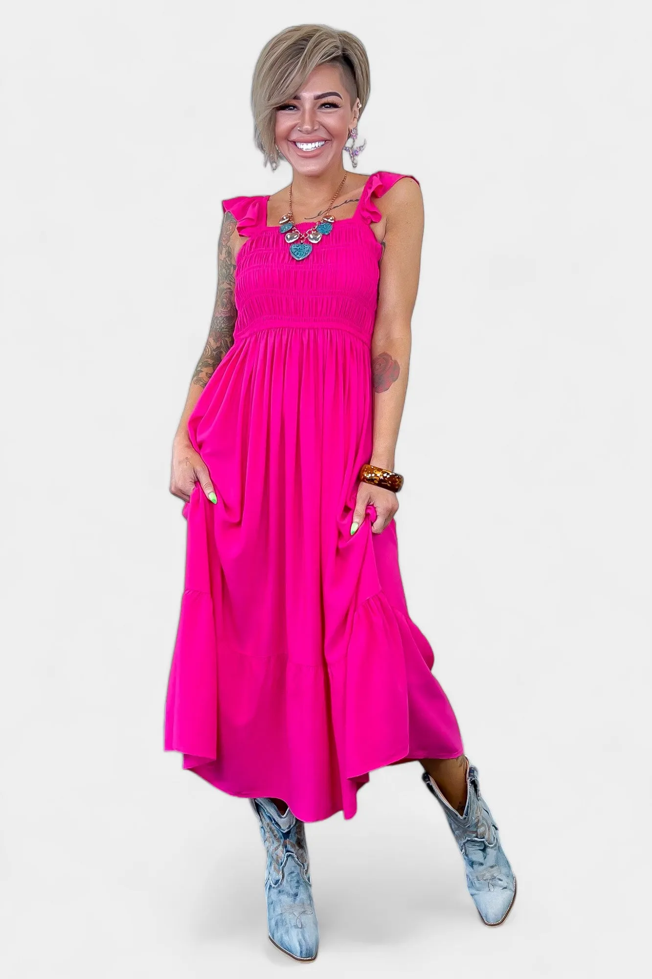 Ruffle Tank Midi Dress sold by ZZs product image thumbnail 5