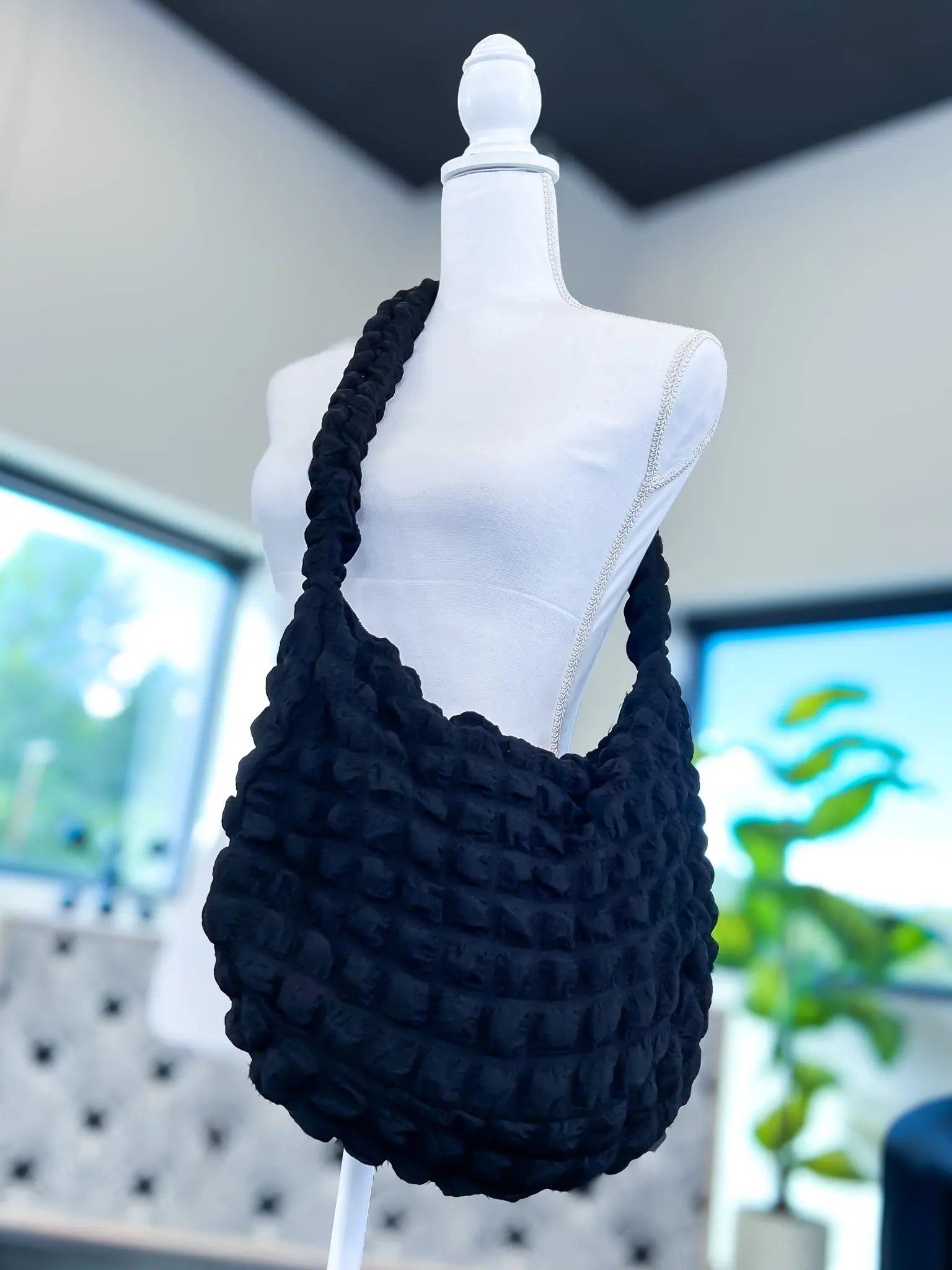 Black Fuzzy Shoulder Bag sold by ZZs