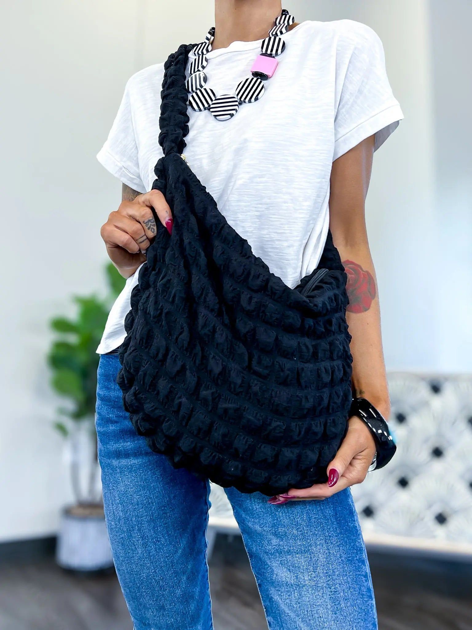 Black Fuzzy Shoulder Bag sold by ZZs product image thumbnail 3