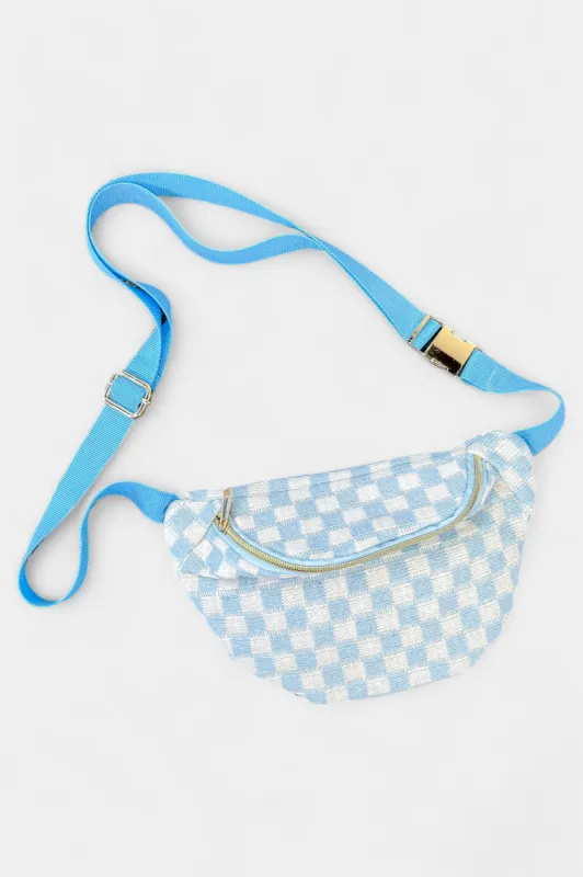 Blue Checkered Crossbody Sling Bag sold by ZZs