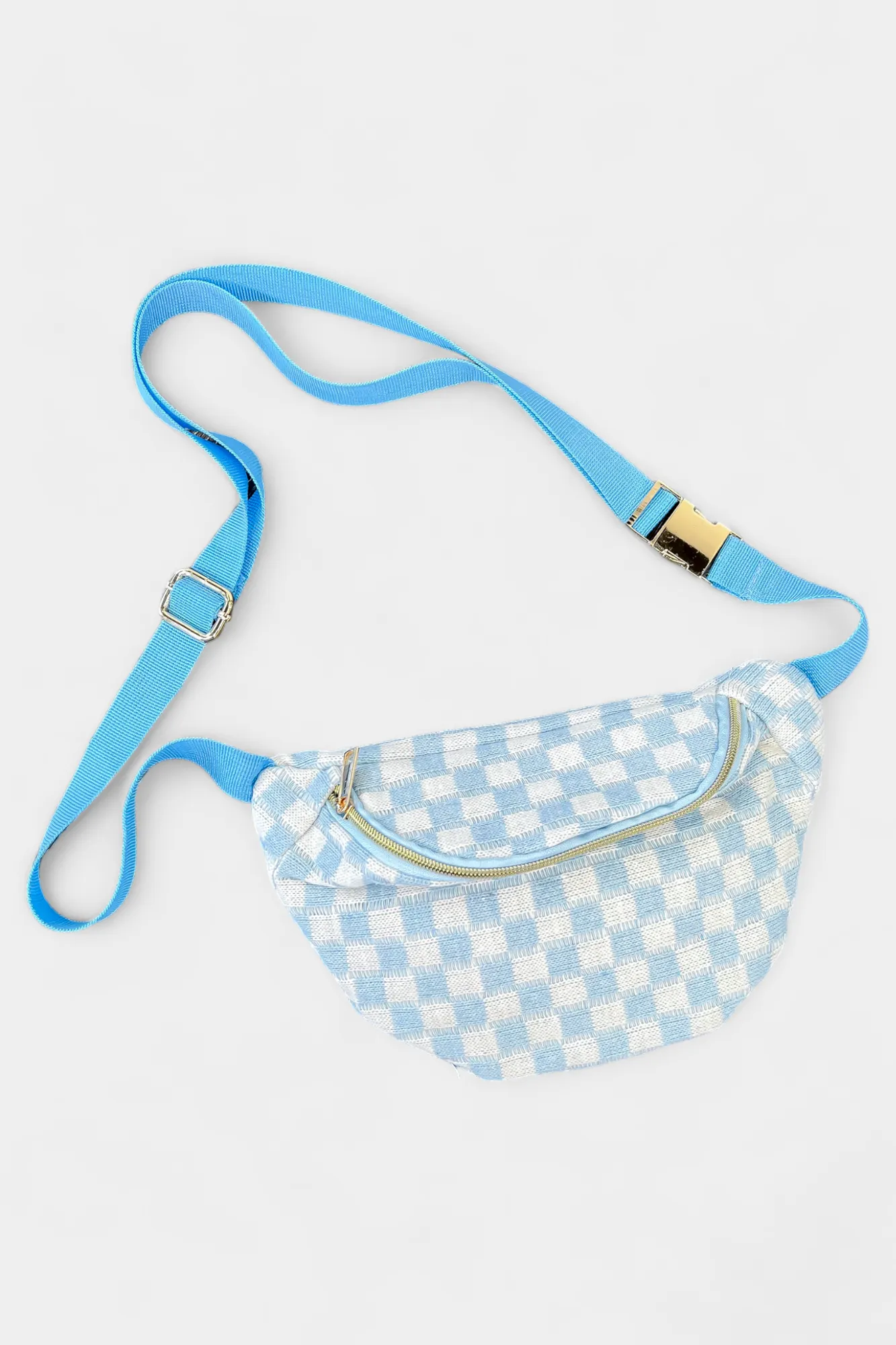 Blue Checkered Crossbody Sling Bag sold by ZZs