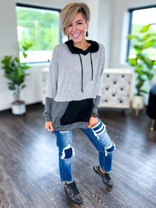 Colorblock Hoodie | Grey sold by ZZs