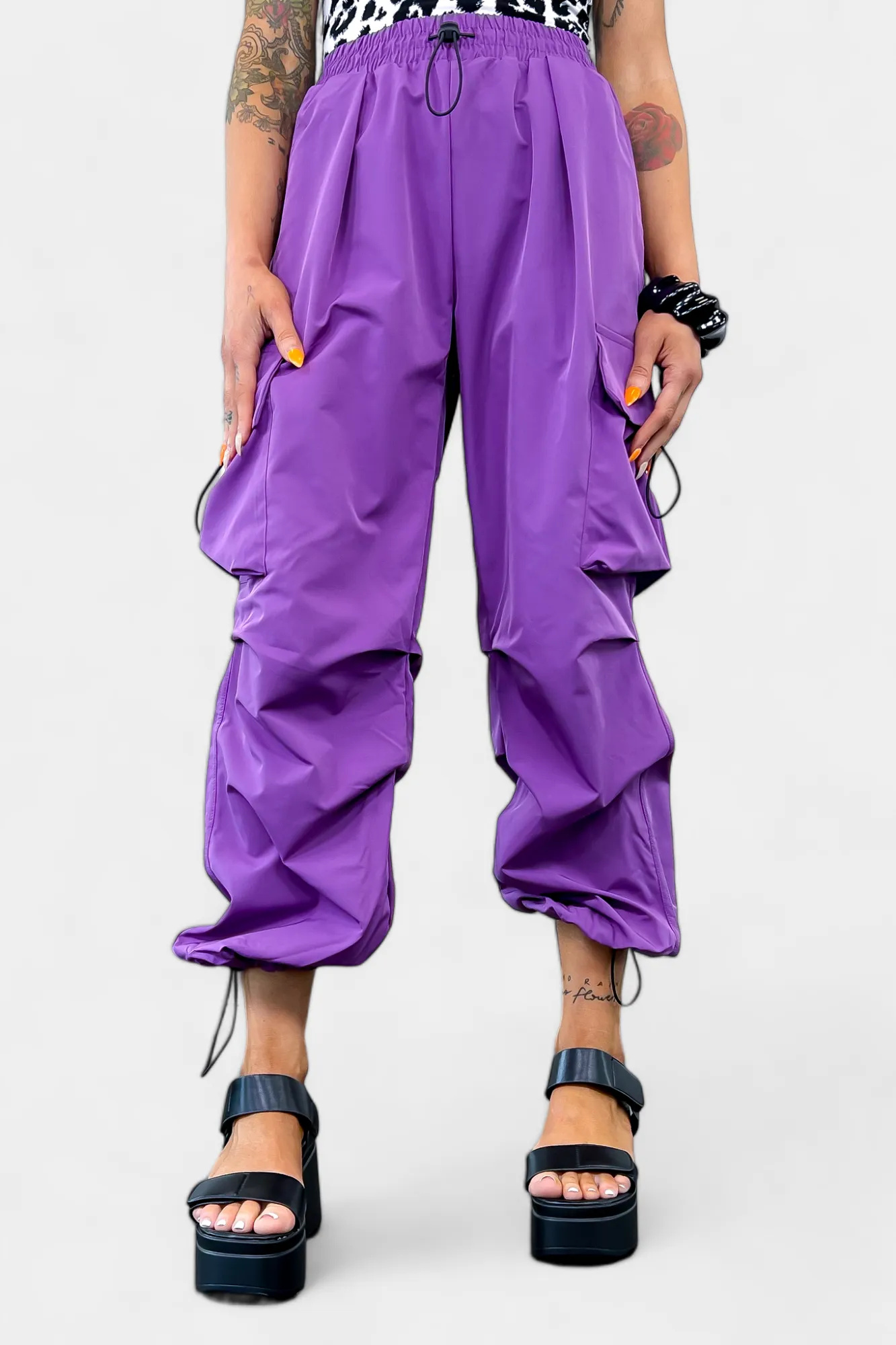 Purple Parachute Cargo Jogger Pants sold by ZZs product image thumbnail 3
