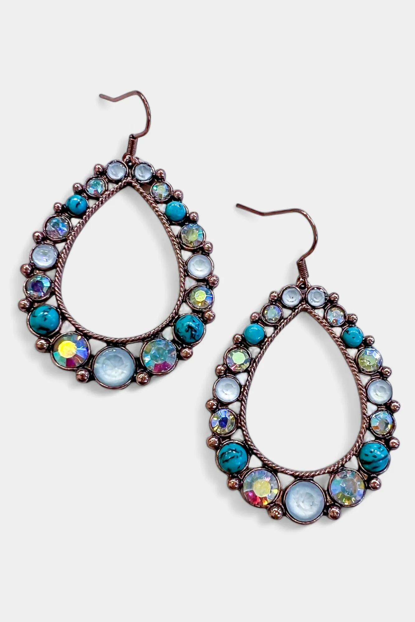 Copper Gemstone Teardrop Earrings sold by ZZs