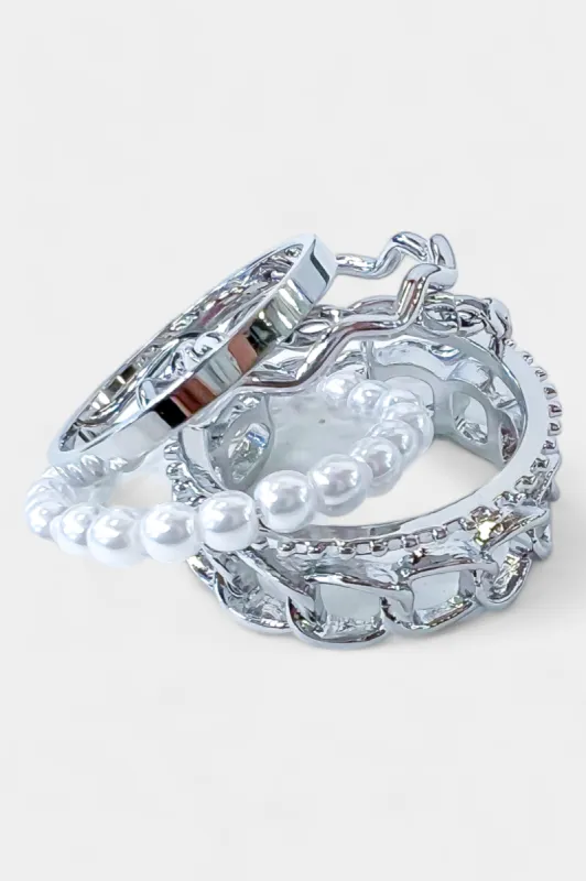 Silver Chain & Pearl Ring Set sold by ZZs
