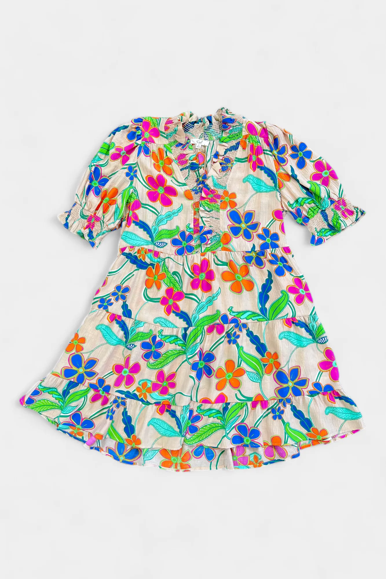 Floral Ruffle V-Neck Dress sold by ZZs product image thumbnail 2