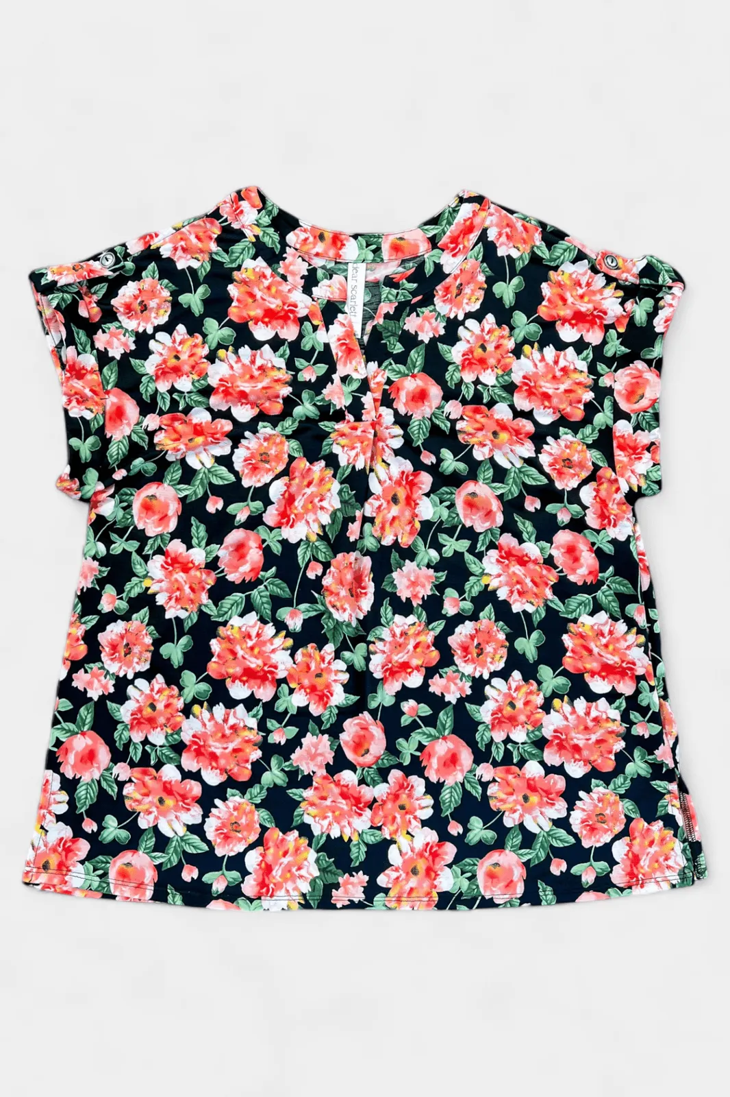 Black Multi Floral Lizzy Short Sleeve Top sold by ZZs product image thumbnail 2
