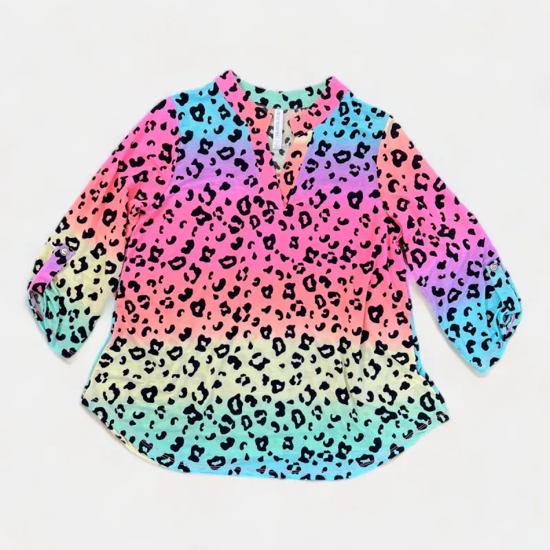 Multi Leopard Lizzy Top sold by ZZs
