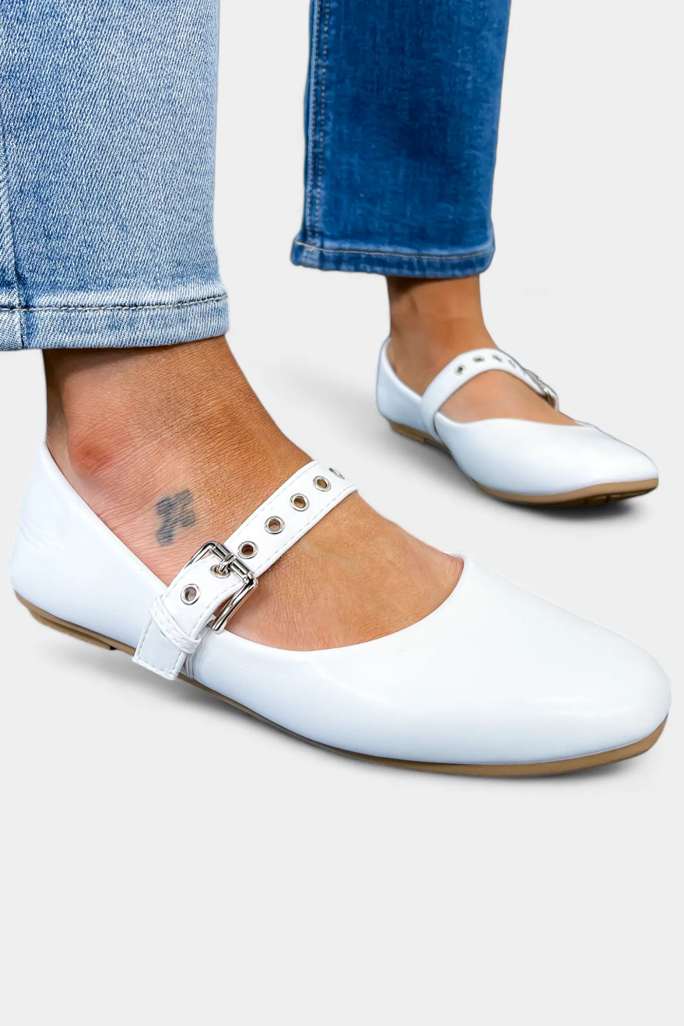 White Grommet Ballet Flats sold by ZZs product image thumbnail 5