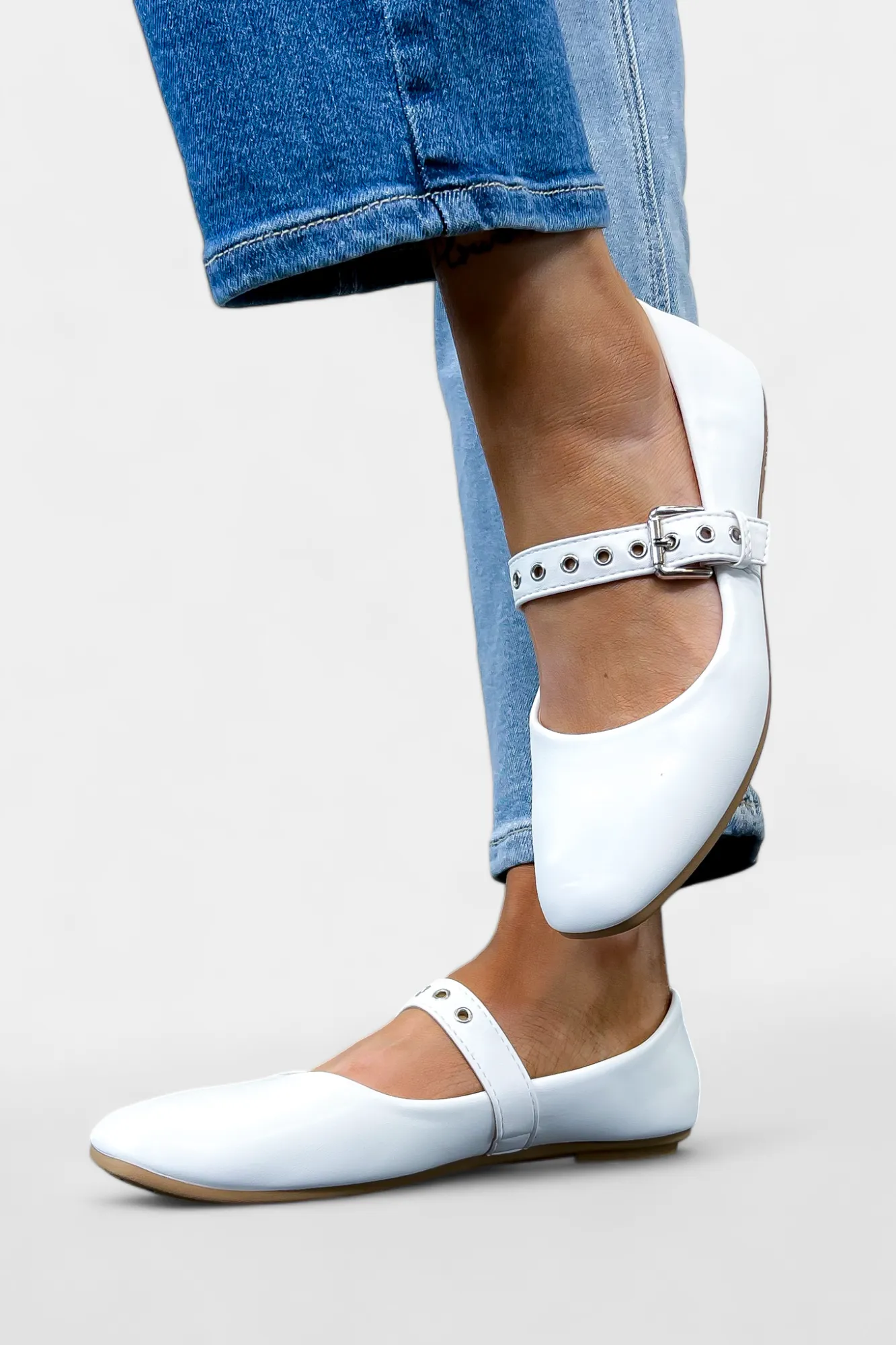 White Grommet Ballet Flats sold by ZZs product image thumbnail 2