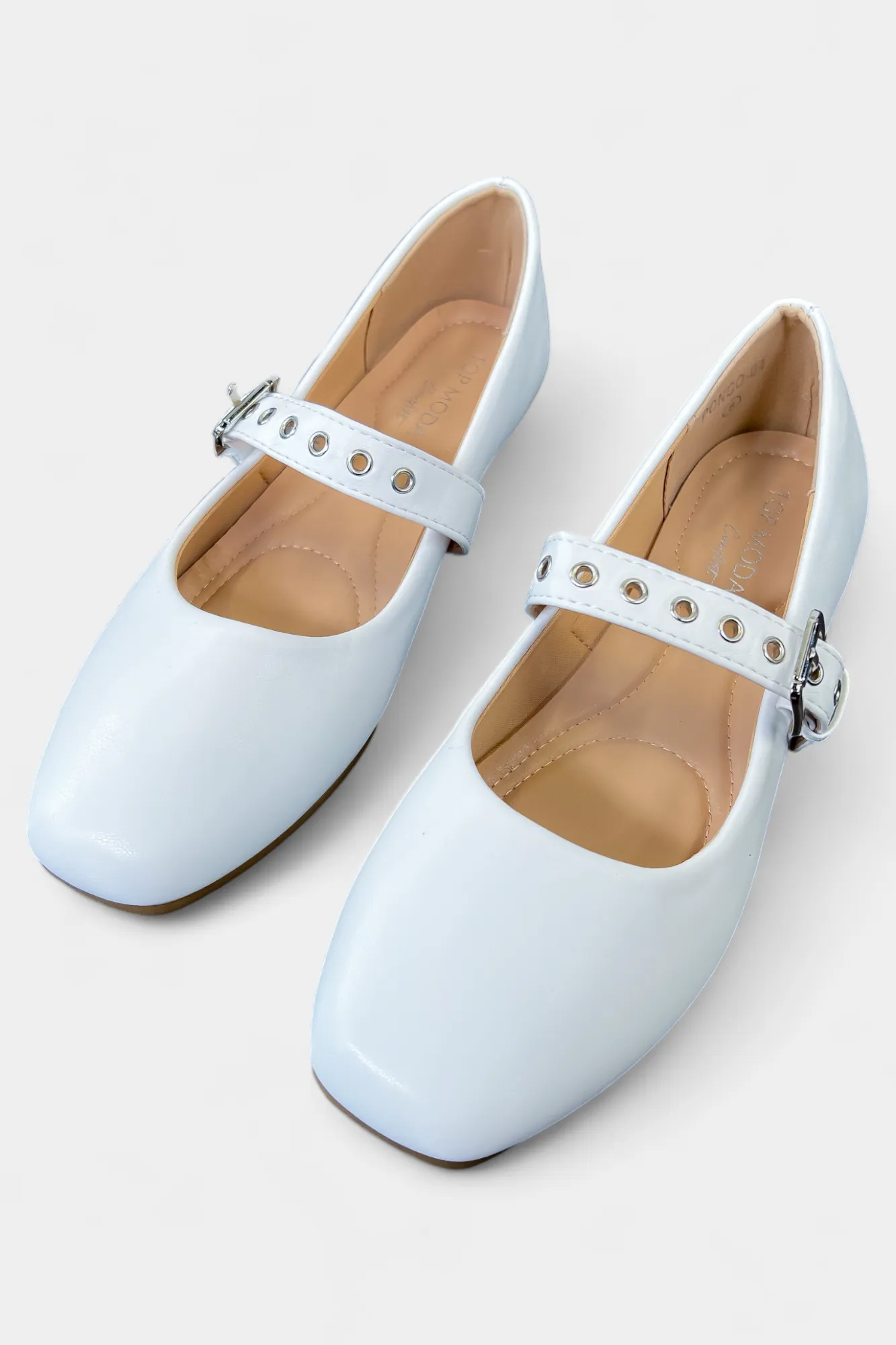 White Grommet Ballet Flats sold by ZZs product image thumbnail 3