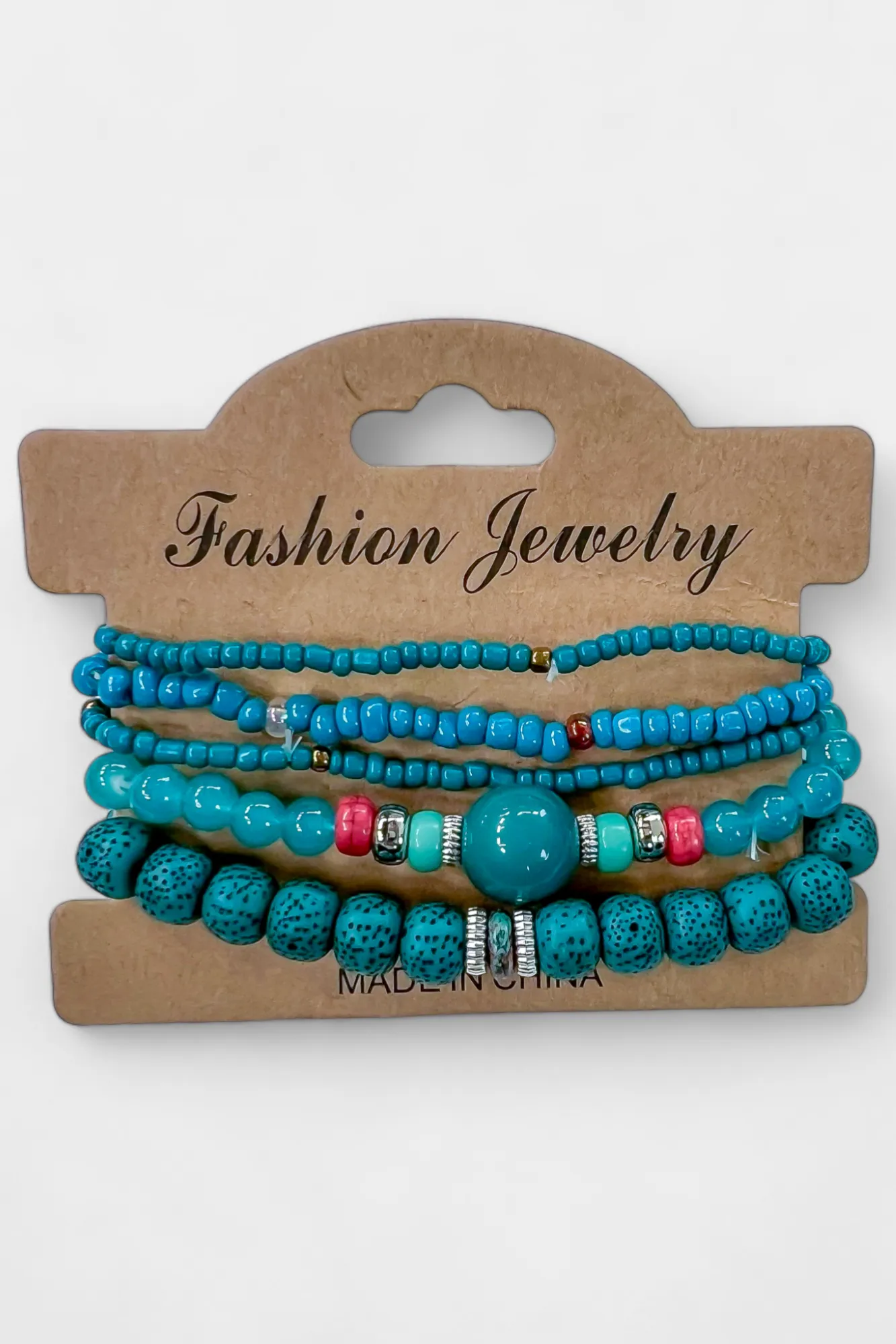 Turquoise Mixed Bead Stretch Bracelet Set sold by ZZs product image thumbnail 3