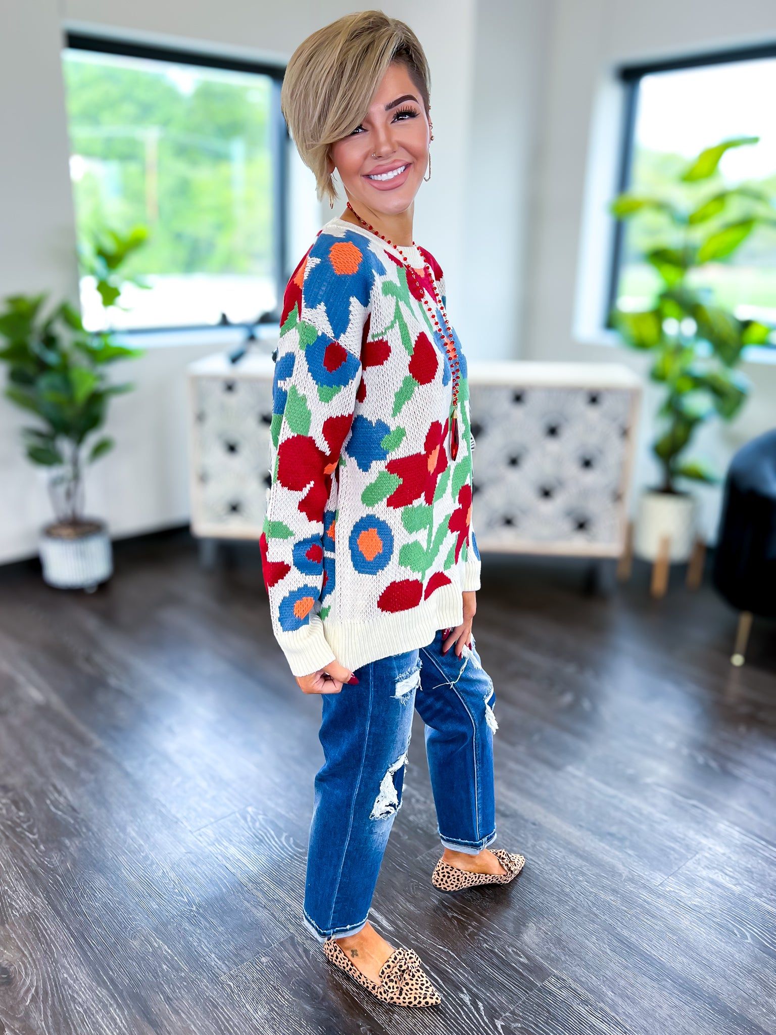 Floral Sweater | Ivory sold by ZZs product image thumbnail 4