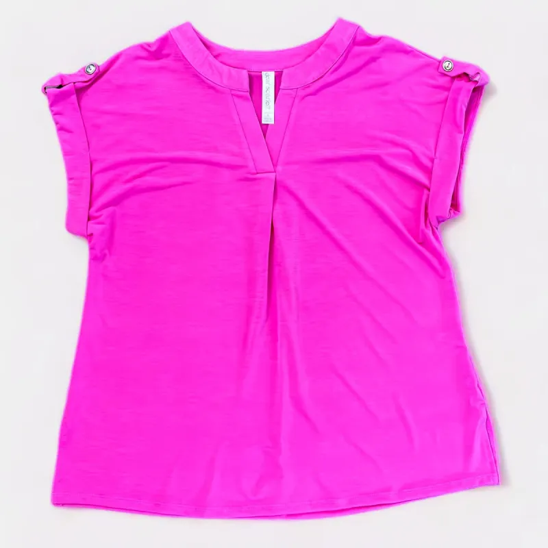 Magenta Lizzy Short Sleeve Top [NO RETURNS] sold by ZZs