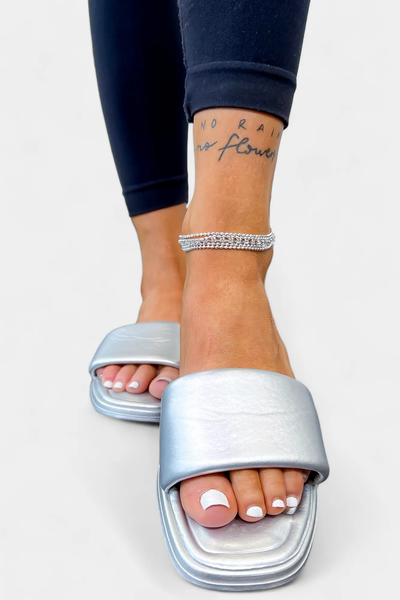 Silver Multi Layered Rhinestone Anklet sold by ZZs