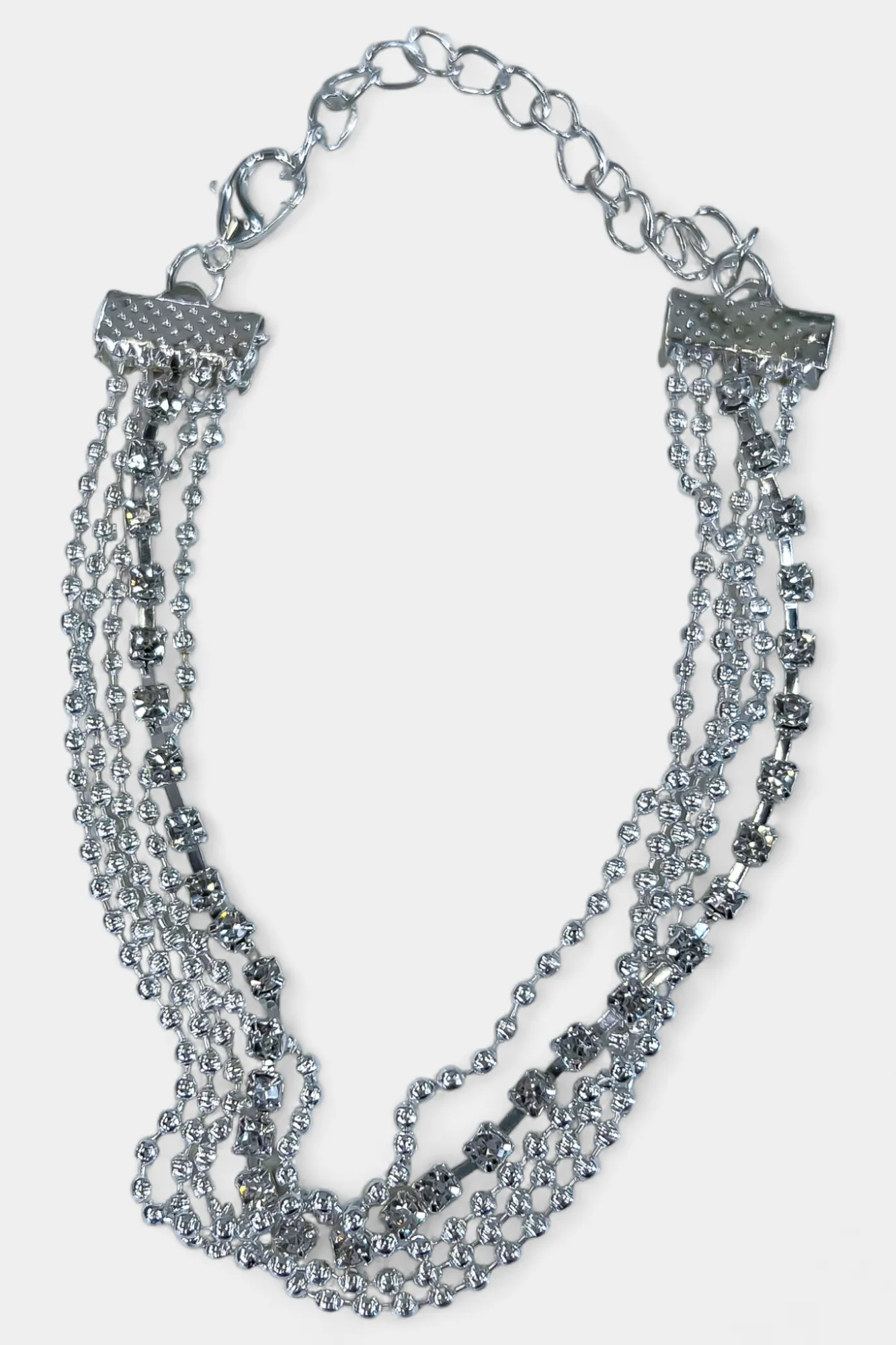 Silver Multi Layered Rhinestone Anklet sold by ZZs product image thumbnail 5