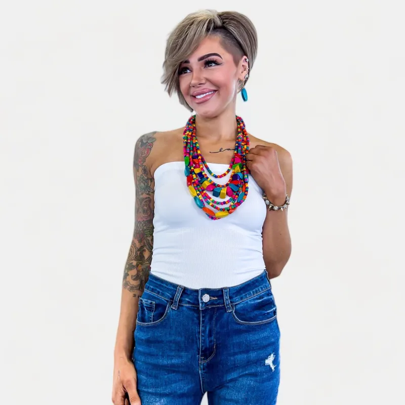 White Seamless Tube Top sold by ZZs