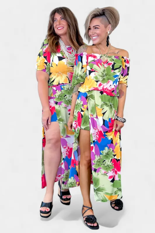 Green Floral Maxi Skirt Set sold by ZZs