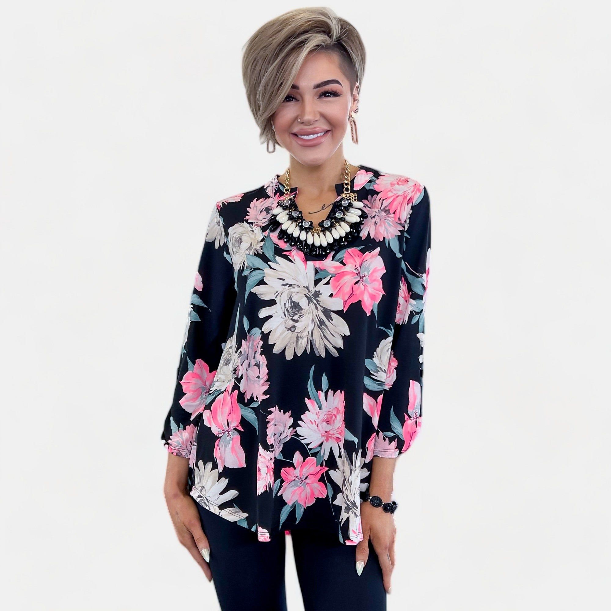 Black Floral Lizzy Top sold by ZZs product image thumbnail 3