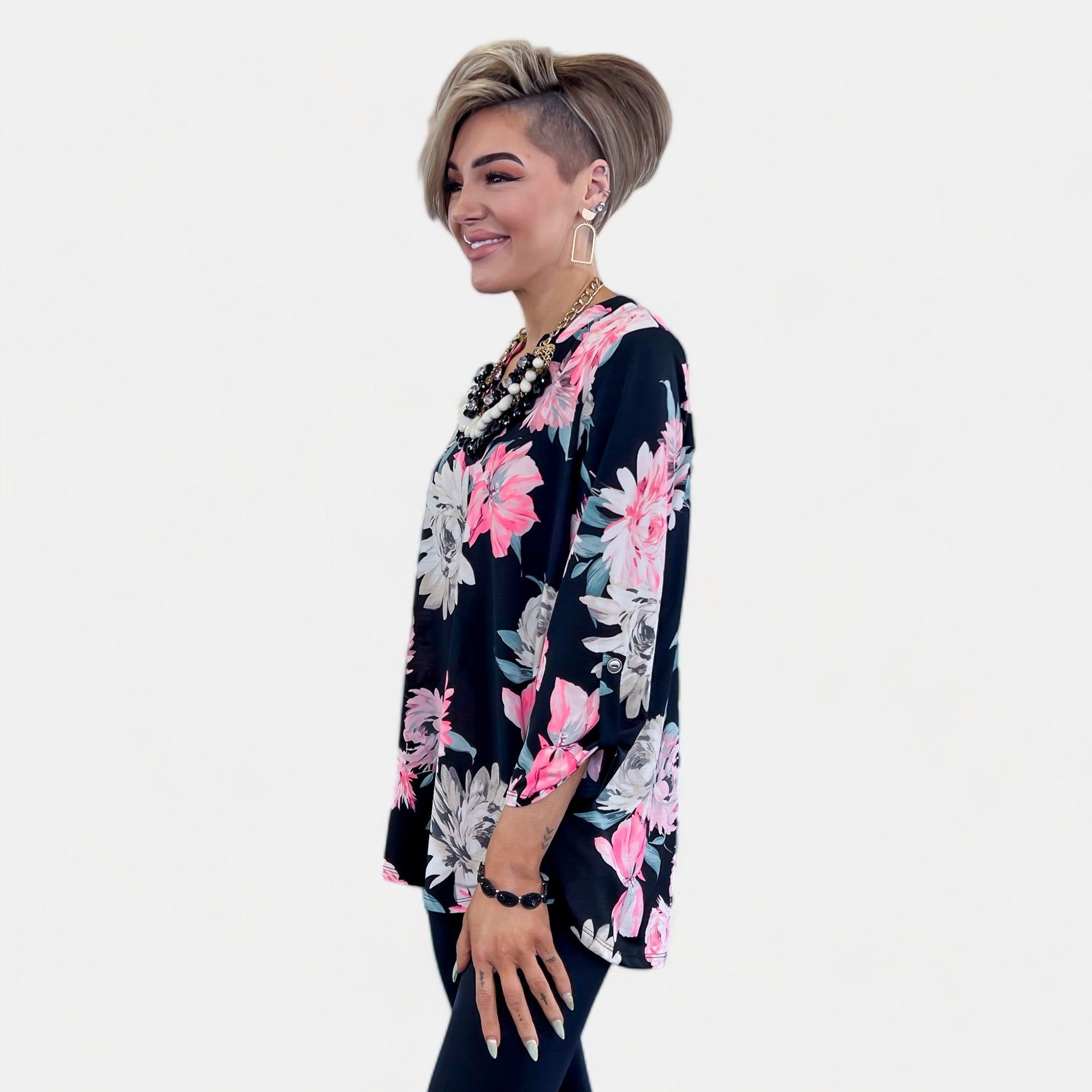 Black Floral Lizzy Top sold by ZZs product image thumbnail 4