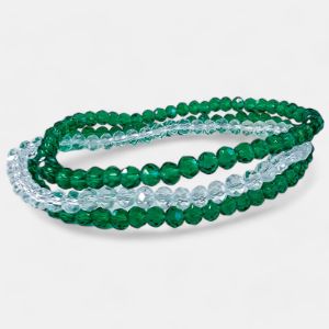 Green Faceted Beaded Stretch Bracelets sold by ZZs