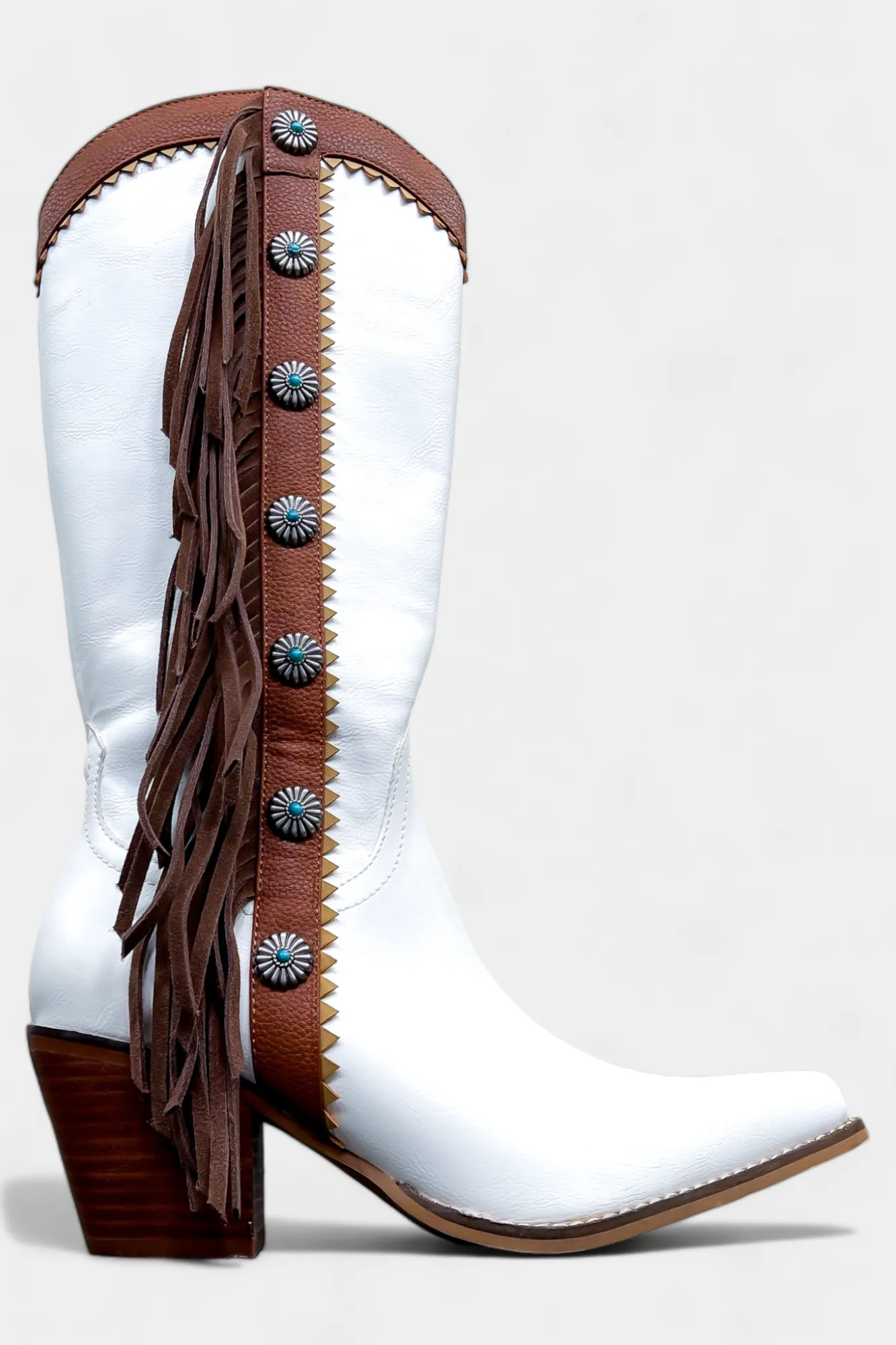 White Western Fringe Cowboy Boots sold by ZZs