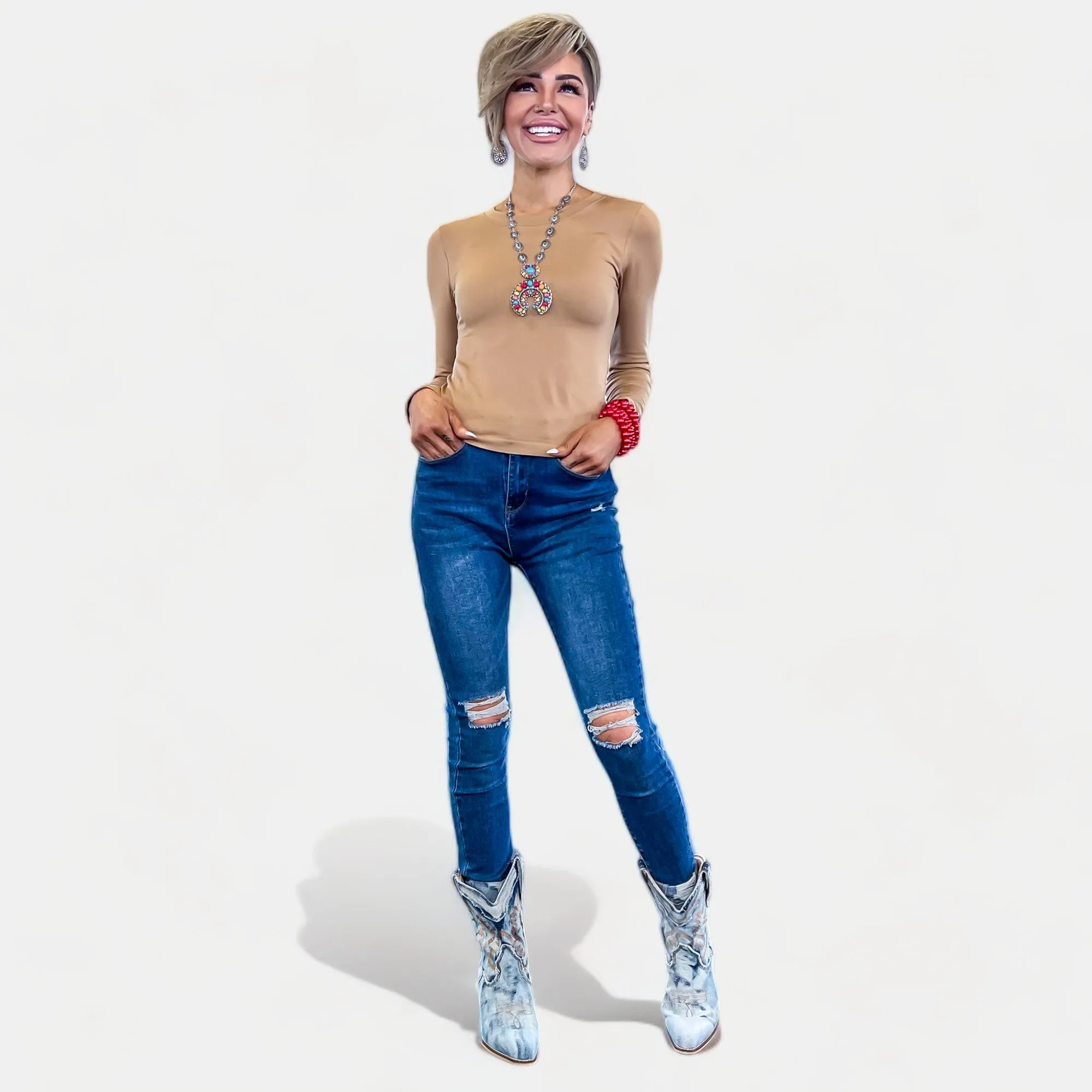 Brown Seamless Long Sleeve Top sold by ZZs product image thumbnail 2