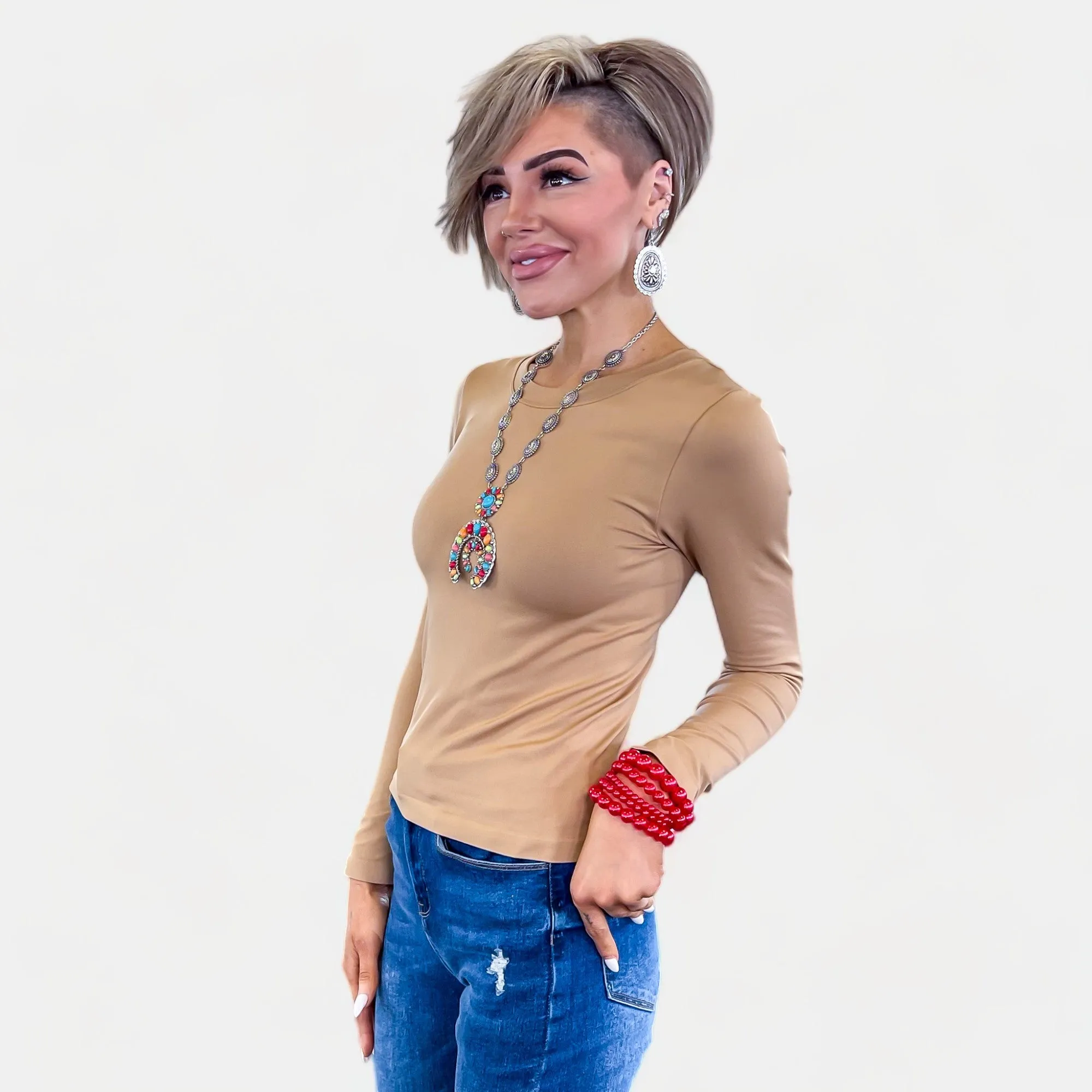 Brown Seamless Long Sleeve Top sold by ZZs product image thumbnail 3