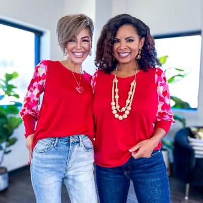 Red Heart Puff Sleeve Top sold by ZZs