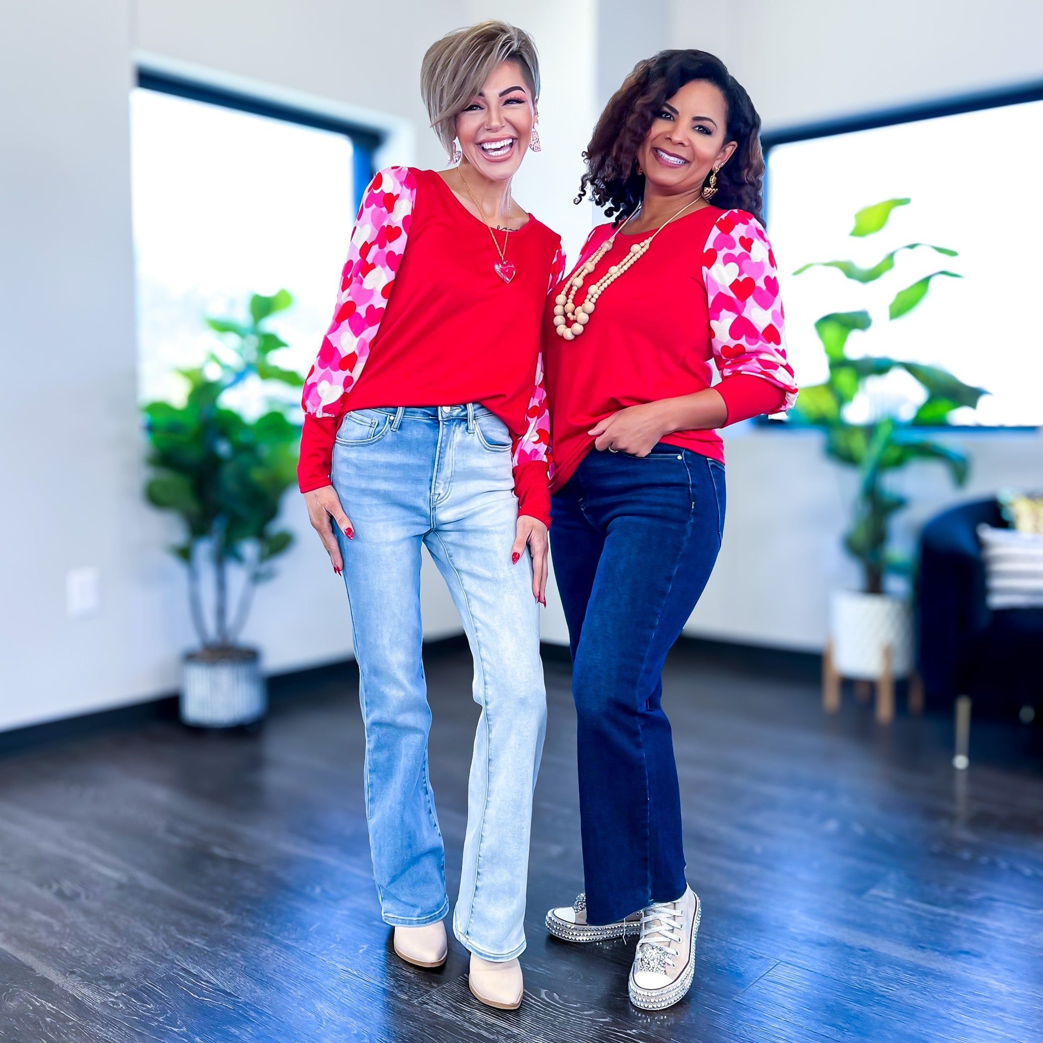 Red Heart Puff Sleeve Top sold by ZZs product image thumbnail 4