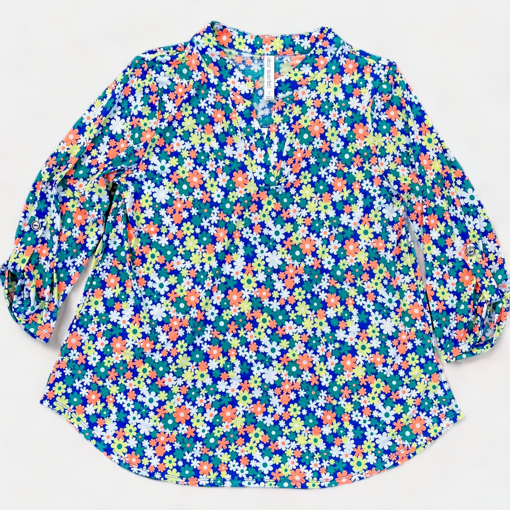 Royal Floral Lizzy Top sold by ZZs