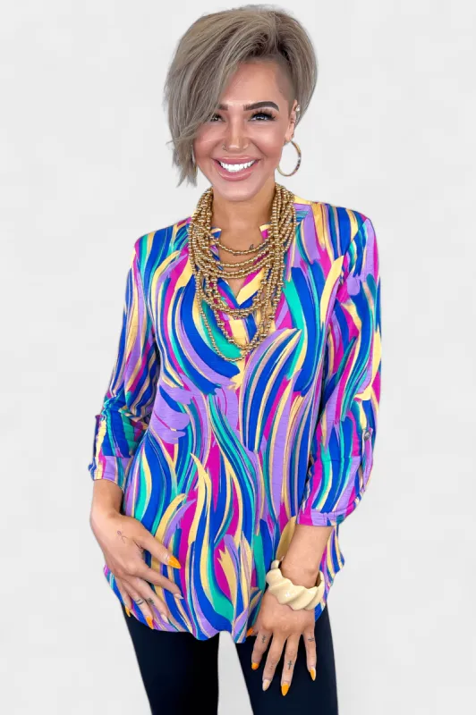 Lavender Multi Lizzy Top [NO RETURNS] sold by ZZs
