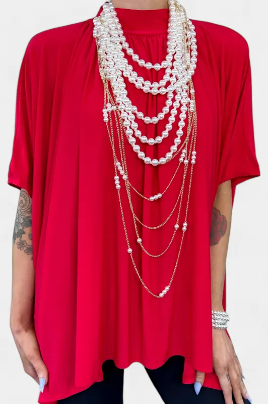 Gold Pearl Bib Necklace sold by ZZs