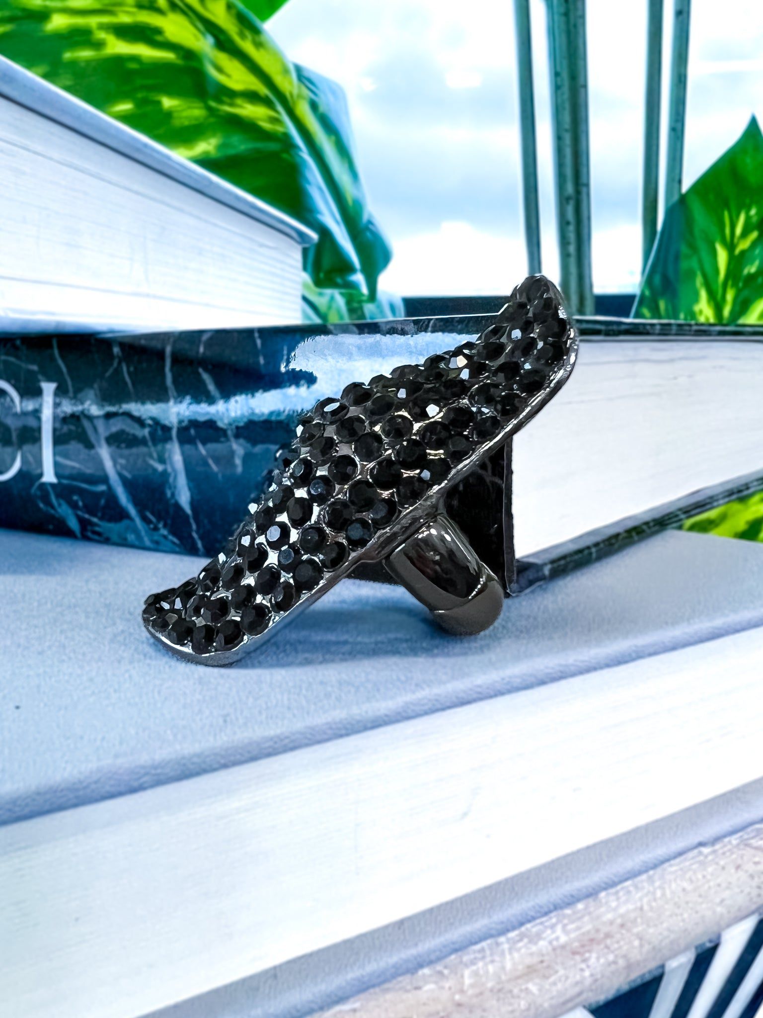 Cocktail Stretch Ring | Black sold by ZZs product image thumbnail 6