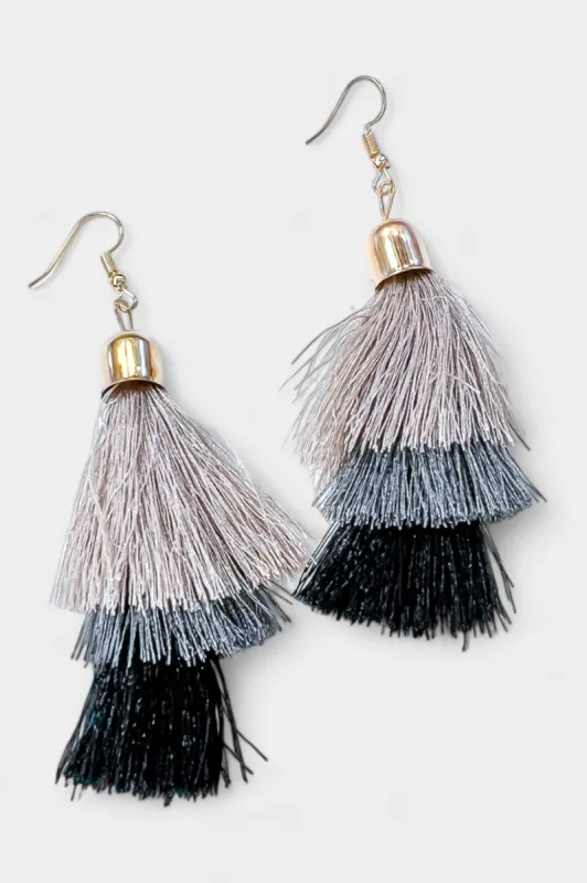 Black Tassel Dangle Earrings sold by ZZs
