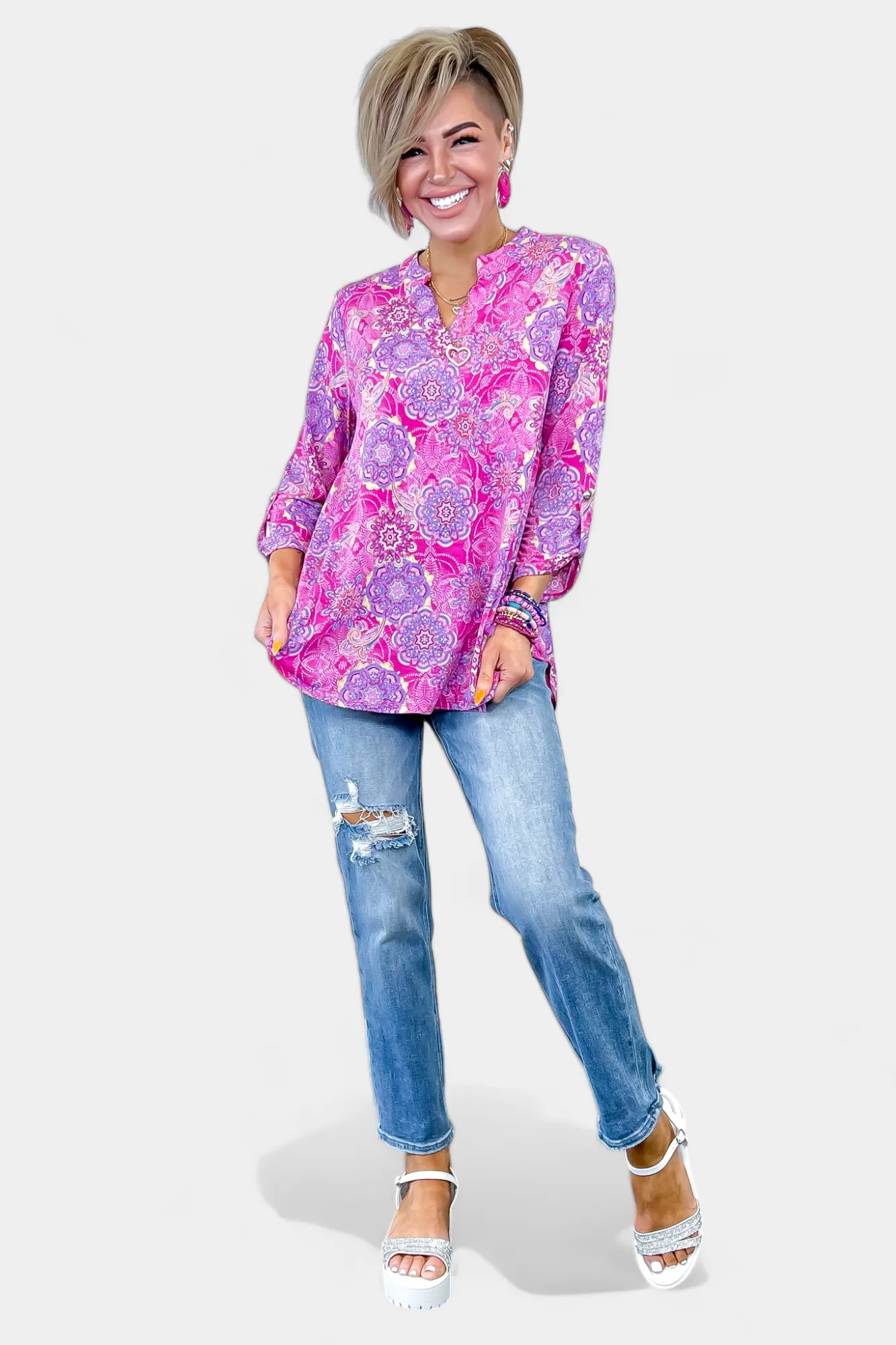 Magenta Medallion Lizzy Top sold by ZZs product image thumbnail 3
