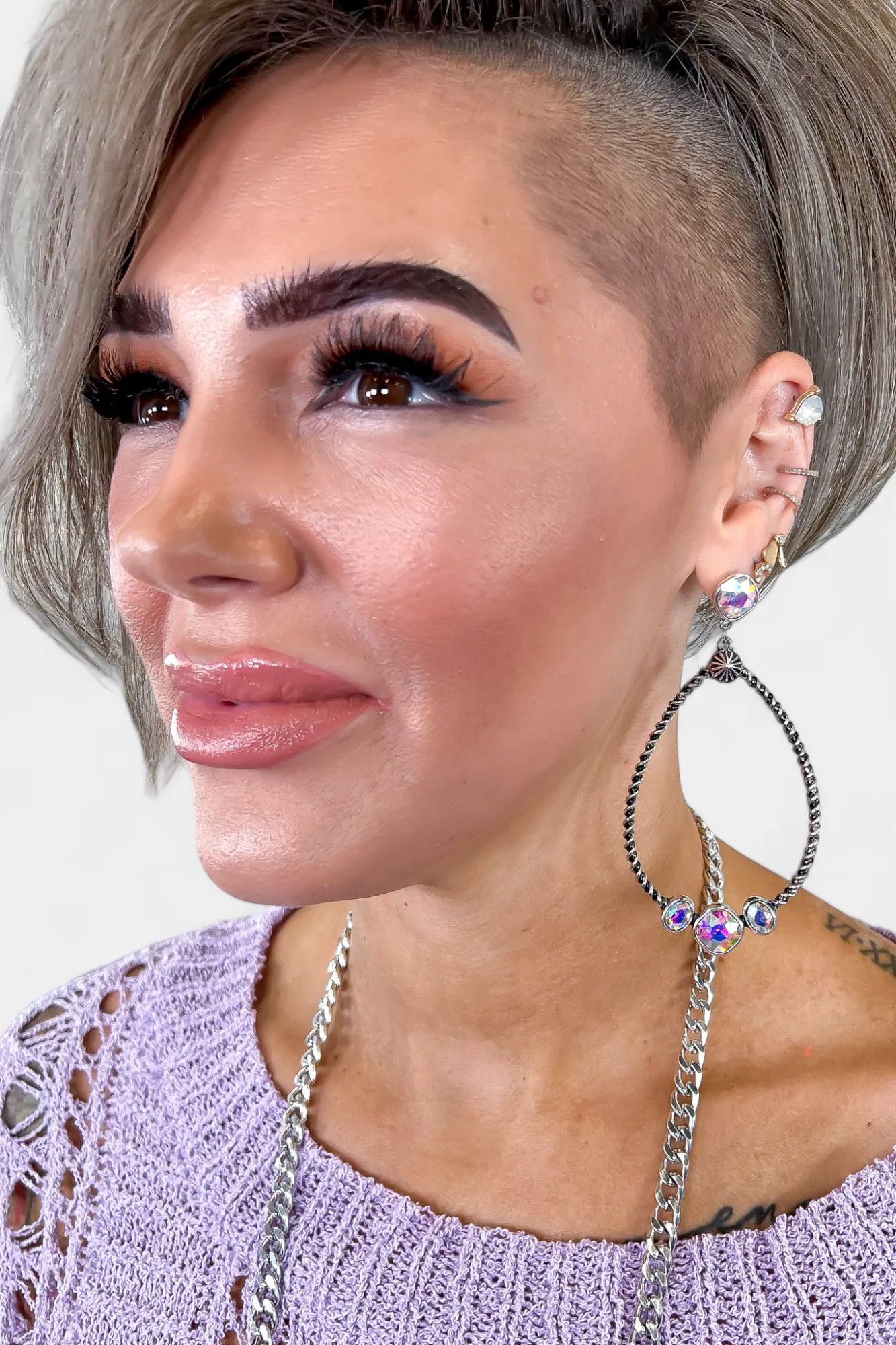 Silver Rhinestone Teardrop Earrings sold by ZZs product image thumbnail 2