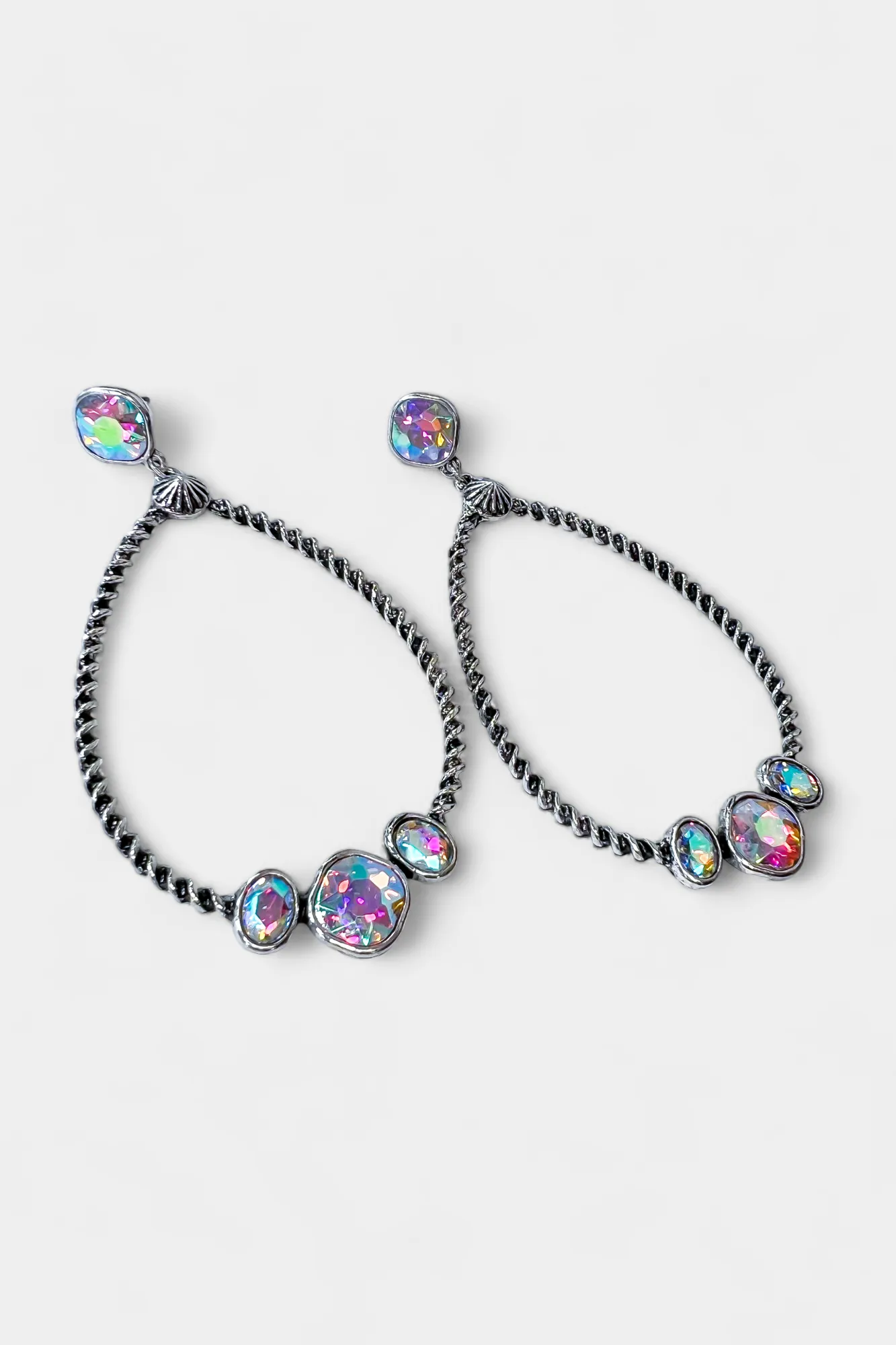 Silver Rhinestone Teardrop Earrings sold by ZZs product image thumbnail 3