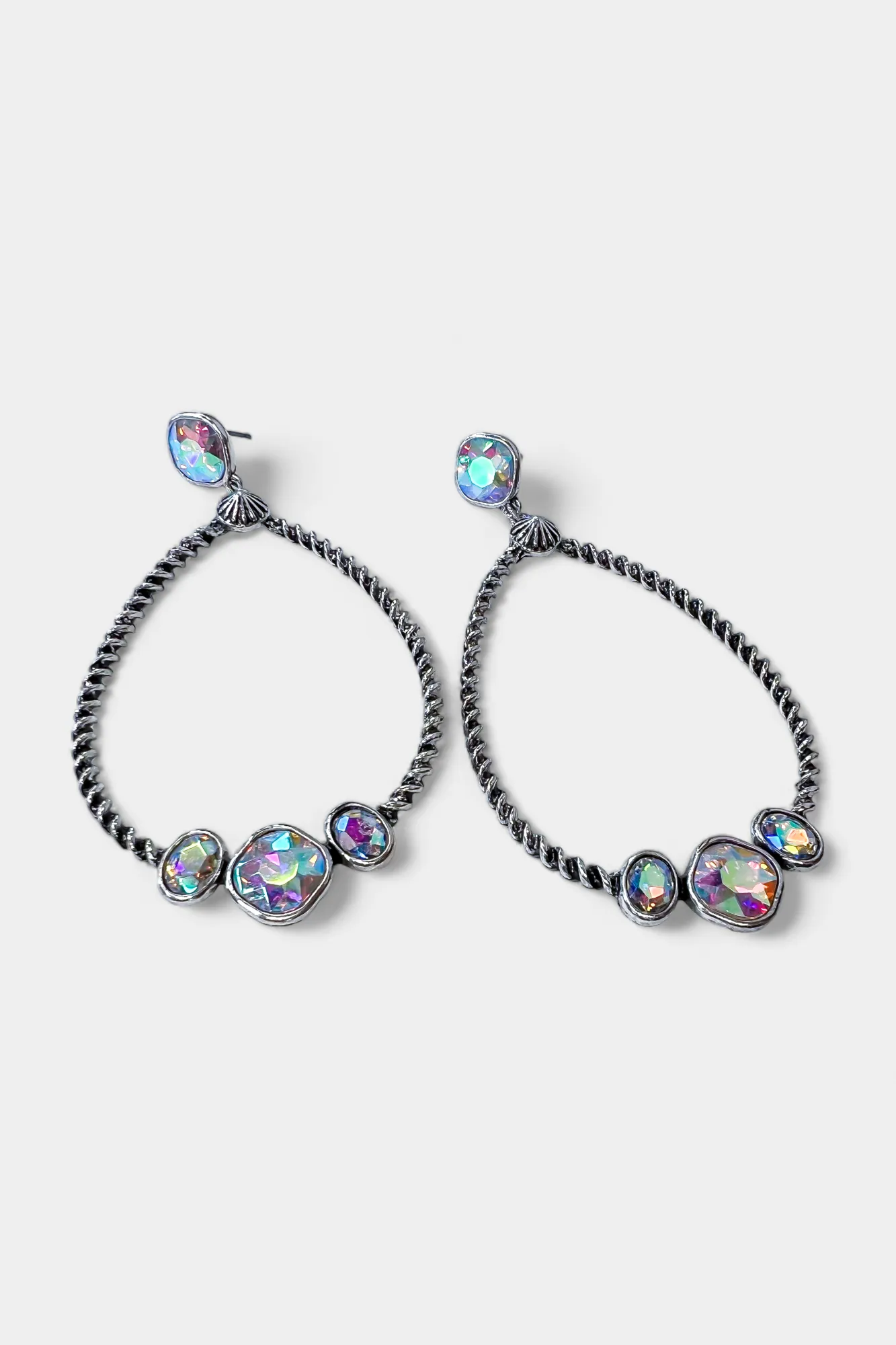 Silver Rhinestone Teardrop Earrings sold by ZZs product image thumbnail 5