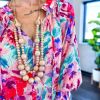Aqua Coral Floral Ruffle Maxi Dress sold by ZZs