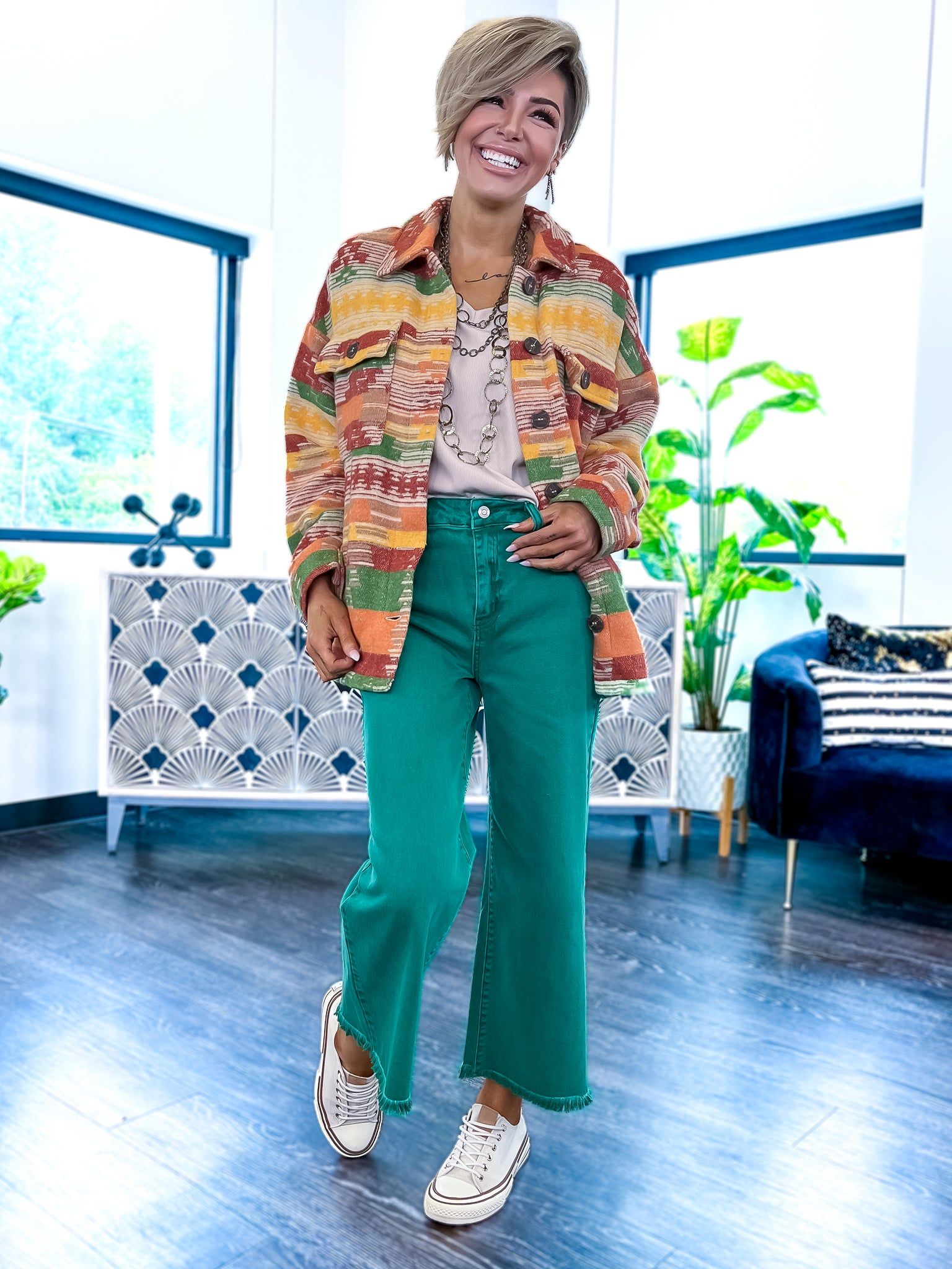 Rust Tribal Button Up Jacket sold by ZZs product image thumbnail 3