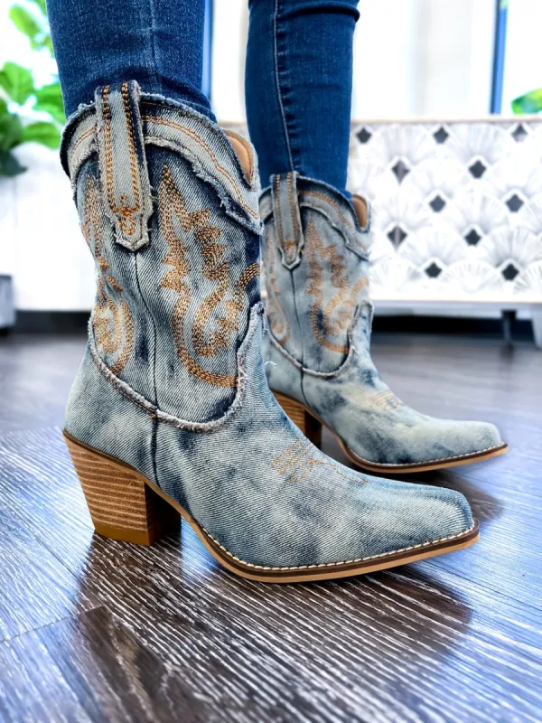 Denim Short Cowboy Boots sold by ZZs