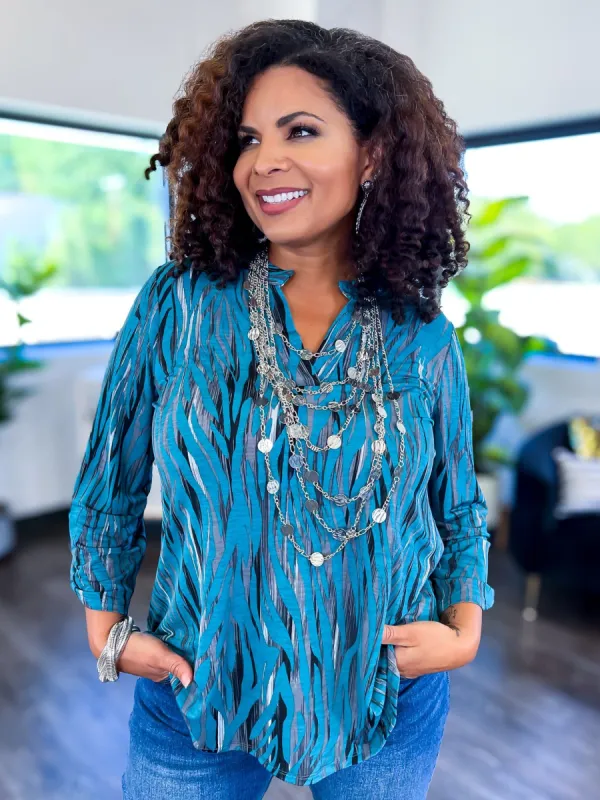 Lizzy Top | Teal sold by ZZs