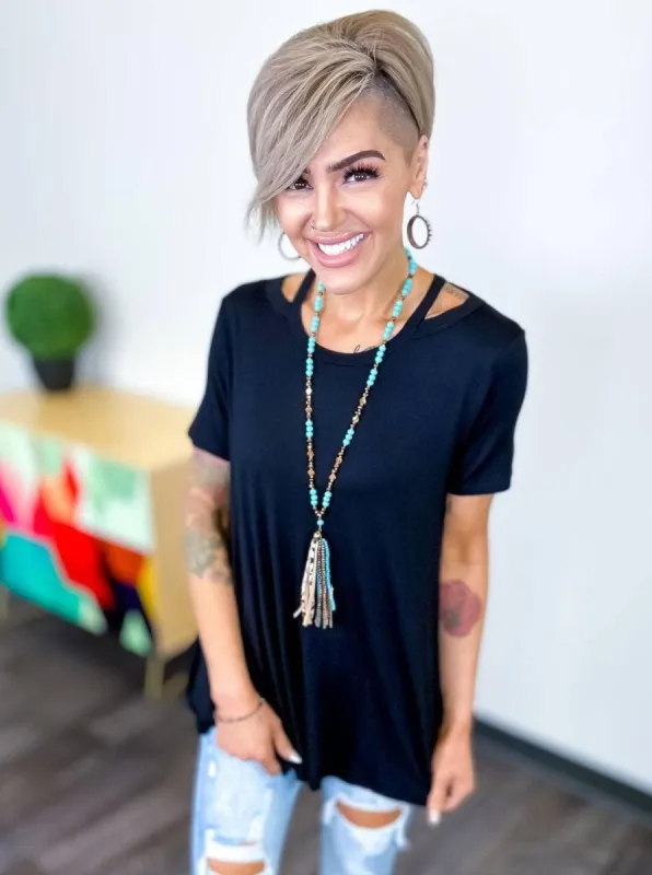 Black New Clues Top [NO RETURNS] sold by ZZs