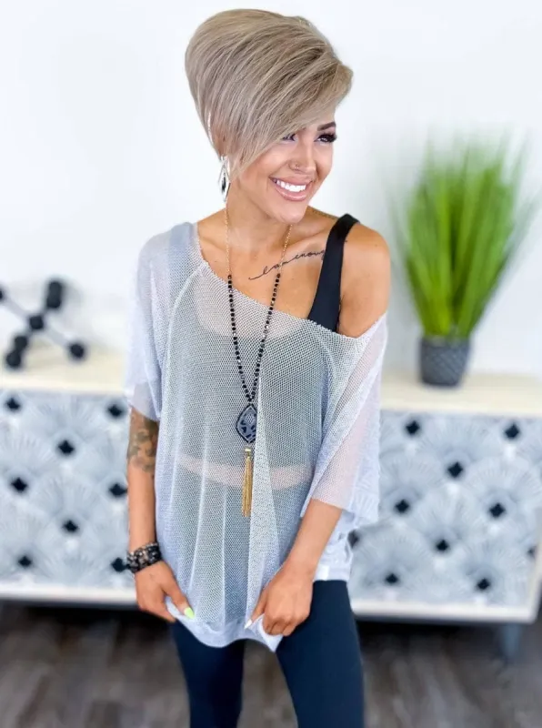 Silver Poolside Escape Top [NO RETURNS] sold by ZZs