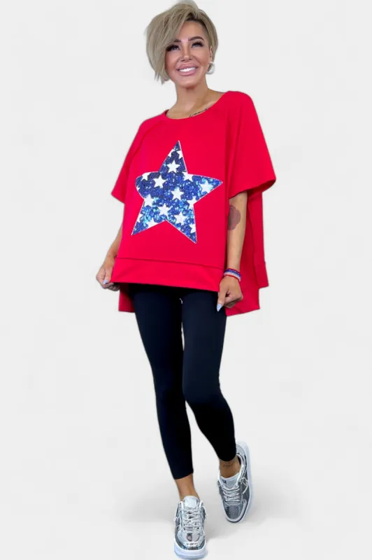 American Sequin Star Top sold by ZZs