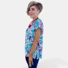 Multi Floral Lizzy Short Sleeve Top sold by ZZs