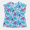 Multi Floral Lizzy Short Sleeve Top sold by ZZs